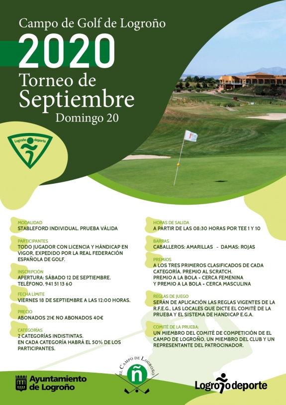 El Torneo de Golf de Septiembre de Logroño Deporte se celebra este domingo en un campo adaptado a las normas covid